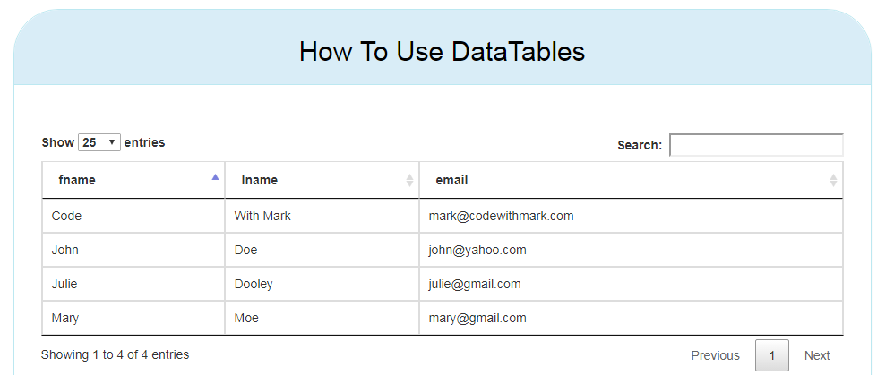 How To Use DataTables